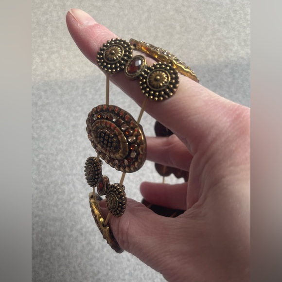 Faux Bronze & Amber Stretch Bracelet - Picture 4 of 6